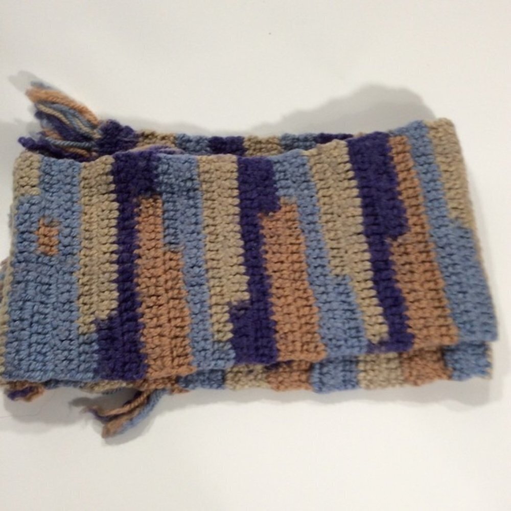 Handmade | Multicolored Quilted Scarf Fall Cozy - Picture 4 of 4